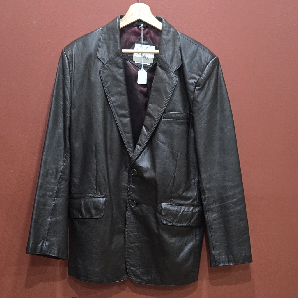 Vintage Leather Blazer Jacket By John Weitz